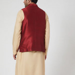 Red Pintucked Jodhpuri Jacket